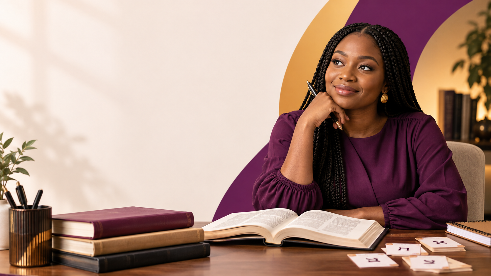 A Nigerian learner studying Biblical Hebrew at a desk